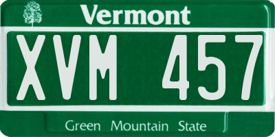 VT license plate XVM457
