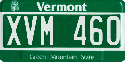 VT license plate XVM460