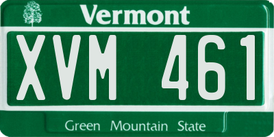 VT license plate XVM461