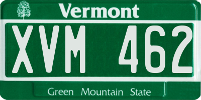 VT license plate XVM462