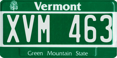 VT license plate XVM463