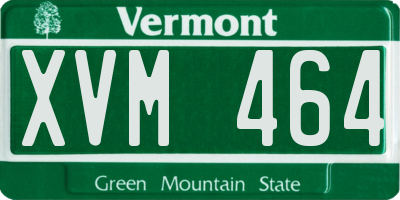 VT license plate XVM464