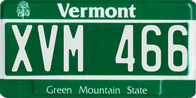 VT license plate XVM466
