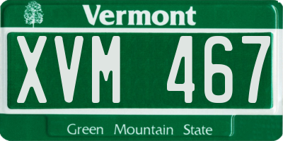 VT license plate XVM467