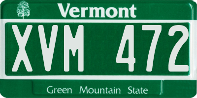 VT license plate XVM472