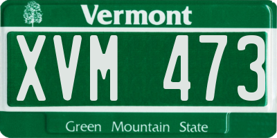 VT license plate XVM473