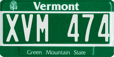 VT license plate XVM474