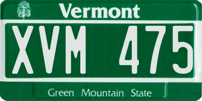 VT license plate XVM475