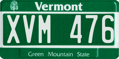 VT license plate XVM476