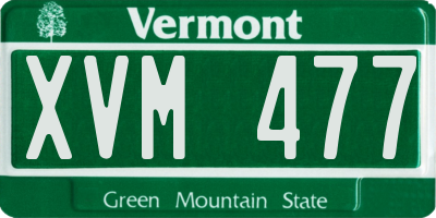 VT license plate XVM477