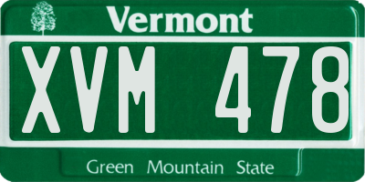 VT license plate XVM478
