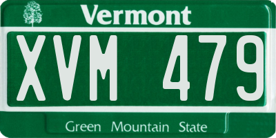 VT license plate XVM479