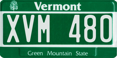 VT license plate XVM480