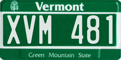 VT license plate XVM481