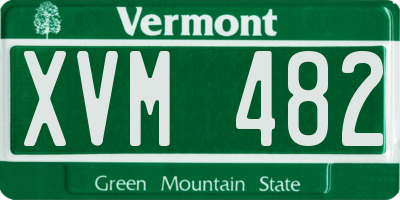 VT license plate XVM482