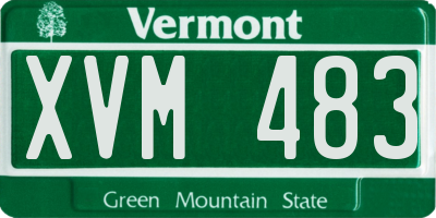 VT license plate XVM483