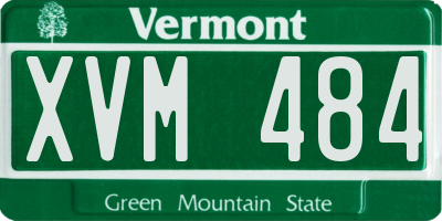 VT license plate XVM484