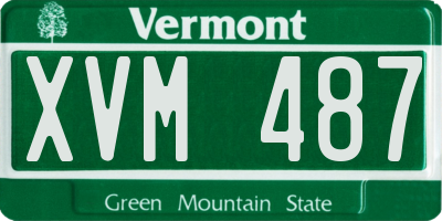 VT license plate XVM487