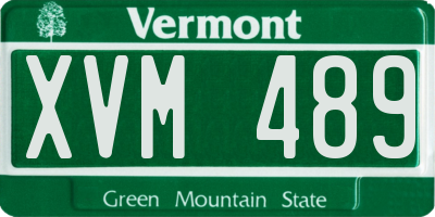 VT license plate XVM489