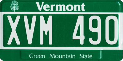 VT license plate XVM490