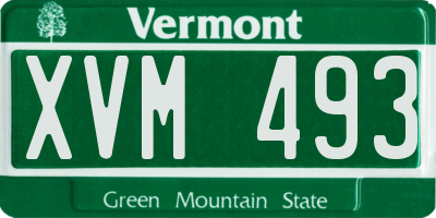 VT license plate XVM493