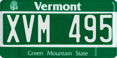 VT license plate XVM495