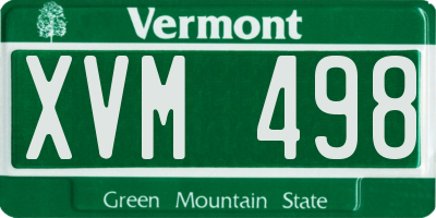 VT license plate XVM498