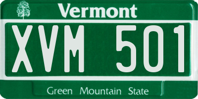 VT license plate XVM501