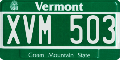VT license plate XVM503