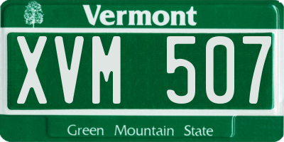 VT license plate XVM507