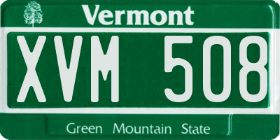 VT license plate XVM508