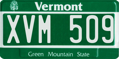 VT license plate XVM509
