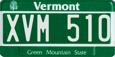 VT license plate XVM510