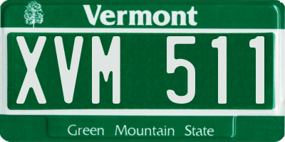 VT license plate XVM511