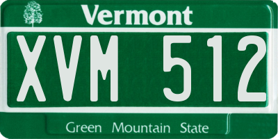 VT license plate XVM512