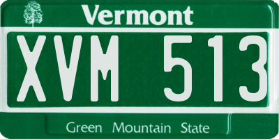 VT license plate XVM513