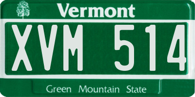 VT license plate XVM514