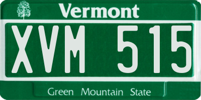 VT license plate XVM515