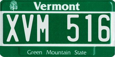 VT license plate XVM516