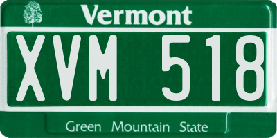 VT license plate XVM518