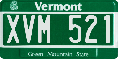 VT license plate XVM521