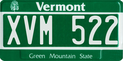 VT license plate XVM522