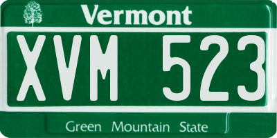 VT license plate XVM523