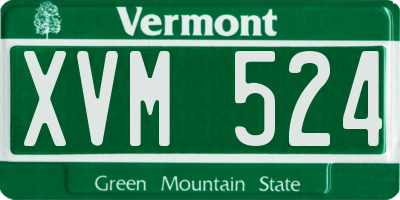 VT license plate XVM524