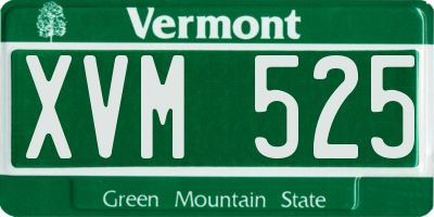 VT license plate XVM525