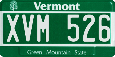 VT license plate XVM526