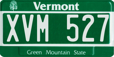 VT license plate XVM527