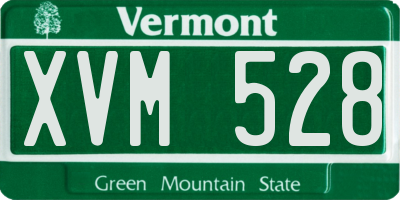 VT license plate XVM528