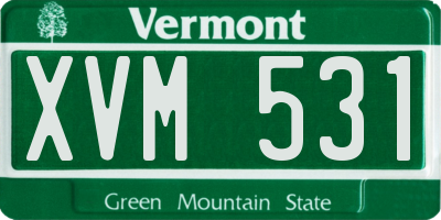 VT license plate XVM531