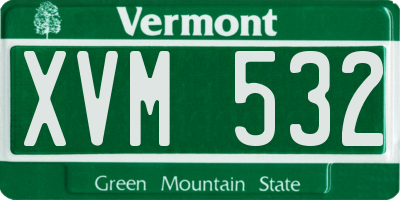 VT license plate XVM532